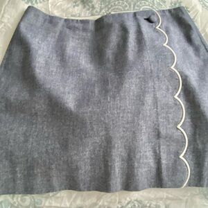 J. Crew Chambray Scalloped Mini Skirt